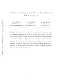 Foundations of Intelligence in Natural and Artificial Systems: A
  Workshop Report