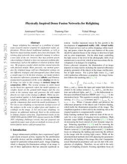 Physically Inspired Dense Fusion Networks for Relighting