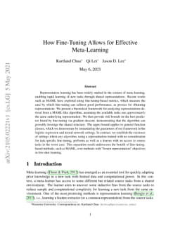 How Fine-Tuning Allows for Effective Meta-Learning