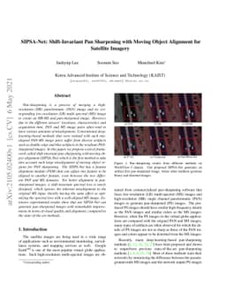 SIPSA-Net: Shift-Invariant Pan Sharpening with Moving Object Alignment
  for Satellite Imagery