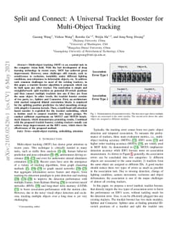 Split and Connect: A Universal Tracklet Booster for Multi-Object
  Tracking