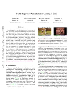 Weakly Supervised Action Selection Learning in Video