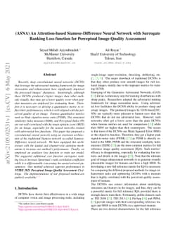 (ASNA) An Attention-based Siamese-Difference Neural Network with
  Surrogate Ranking Loss function for Perceptual Image Quality Assessment