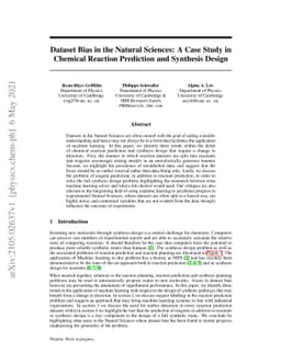 Dataset Bias in the Natural Sciences: A Case Study in Chemical Reaction
  Prediction and Synthesis Design