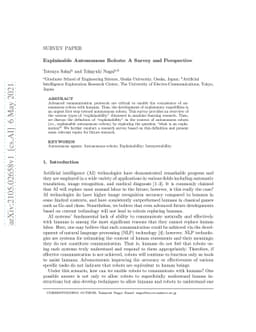 Explainable Autonomous Robots: A Survey and Perspective