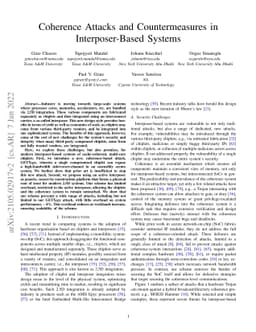 Coherence Attacks and Countermeasures in Interposer-Based Systems