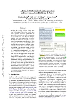 A Dataset of Information-Seeking Questions and Answers Anchored in
  Research Papers