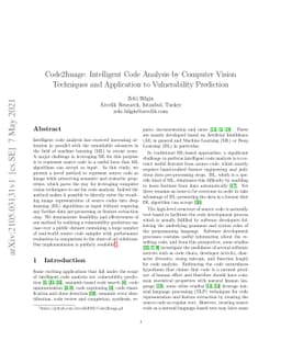 Code2Image: Intelligent Code Analysis by Computer Vision Techniques and
  Application to Vulnerability Prediction