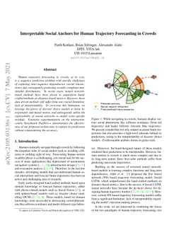 Interpretable Social Anchors for Human Trajectory Forecasting in Crowds