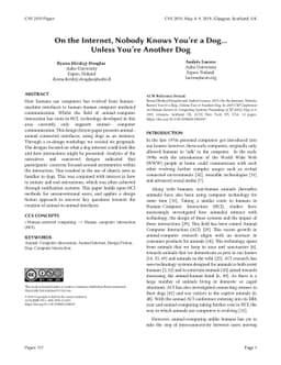 On the Internet, Nobody Knows You're a Dog... Unless You're Another Dog