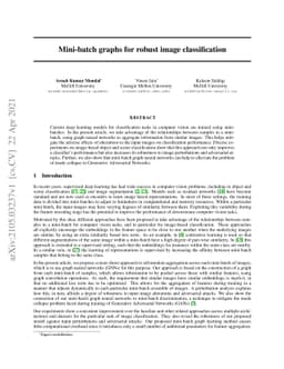 Mini-batch graphs for robust image classification
