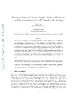 Parameter Priors for Directed Acyclic Graphical Models and the
  Characterization of Several Probability Distributions