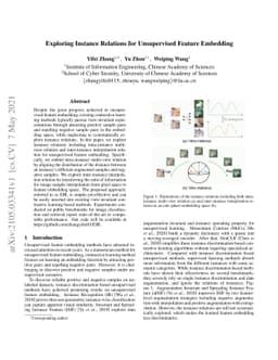 Exploring Instance Relations for Unsupervised Feature Embedding