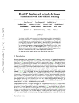 ResMLP: Feedforward networks for image classification with
  data-efficient training
