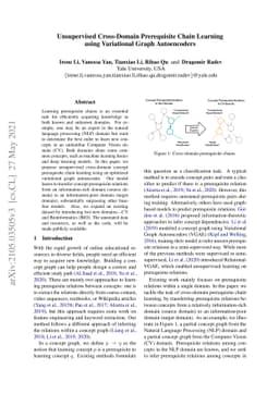 Unsupervised Cross-Domain Prerequisite Chain Learning using Variational
  Graph Autoencoders