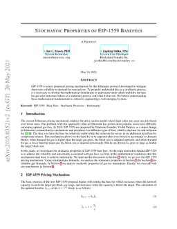 Stochastic Properties of EIP-1559 Basefees