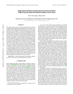 Zero-Shot Personalized Speech Enhancement through Speaker-Informed Model
  Selection