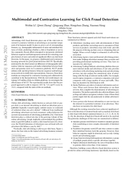 Multimodal and Contrastive Learning for Click Fraud Detection
