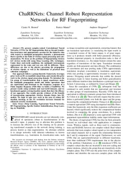 ChaRRNets: Channel Robust Representation Networks for RF Fingerprinting