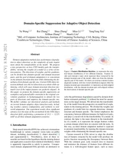 Domain-Specific Suppression for Adaptive Object Detection