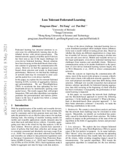 Loss Tolerant Federated Learning