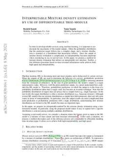 Interpretable Mixture Density Estimation by use of Differentiable
  Tree-module