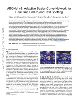 ABCNet v2: Adaptive Bezier-Curve Network for Real-time End-to-end Text
  Spotting