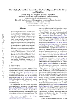 Diversifying Neural Text Generation with Part-of-Speech Guided Softmax
  and Sampling