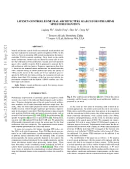 Latency-Controlled Neural Architecture Search for Streaming Speech
  Recognition