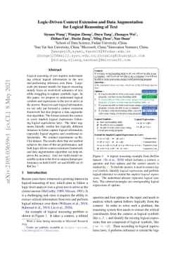 Logic-Driven Context Extension and Data Augmentation for Logical
  Reasoning of Text