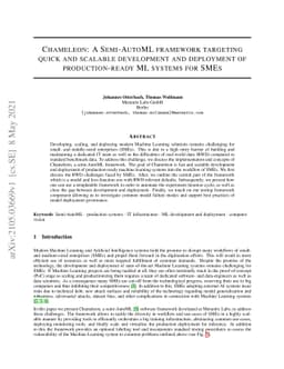 Chameleon: A Semi-AutoML framework targeting quick and scalable
  development and deployment of production-ready ML systems for SMEs