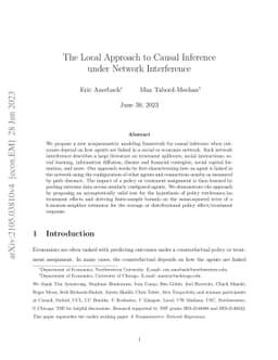 The Local Approach to Causal Inference under Network Interference