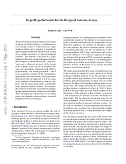 HyperHyperNetworks for the Design of Antenna Arrays