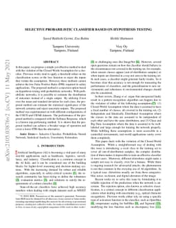 Selective Probabilistic Classifier Based on Hypothesis Testing