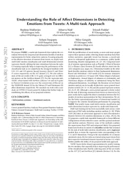 Understanding the Role of Affect Dimensions in Detecting Emotions from
  Tweets: A Multi-task Approach