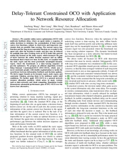 Delay-Tolerant Constrained OCO with Application to Network Resource
  Allocation