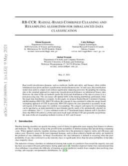 RB-CCR: Radial-Based Combined Cleaning and Resampling algorithm for
  imbalanced data classification