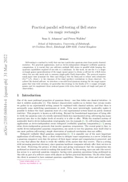 Practical parallel self-testing of Bell states via magic rectangles