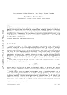 Approximate Fréchet Mean for Data Sets of Sparse Graphs
