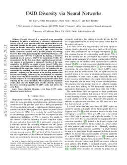 FAID Diversity via Neural Networks