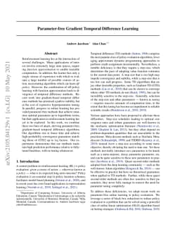 Parameter-free Gradient Temporal Difference Learning