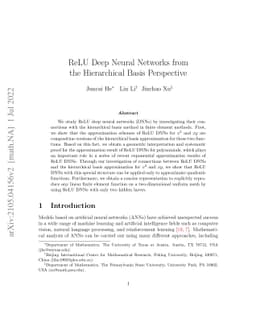 ReLU Deep Neural Networks from the Hierarchical Basis Perspective