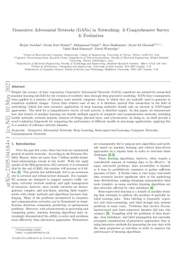 Generative Adversarial Networks (GANs) in Networking: A Comprehensive
  Survey & Evaluation