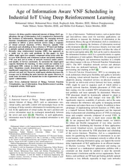 Age of Information Aware VNF Scheduling in Industrial IoT Using Deep
  Reinforcement Learning