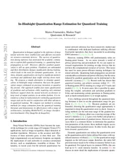In-Hindsight Quantization Range Estimation for Quantized Training