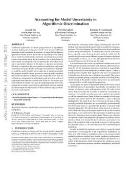 Accounting for Model Uncertainty in Algorithmic Discrimination