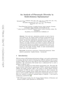 An Analysis of Phenotypic Diversity in Multi-Solution Optimization