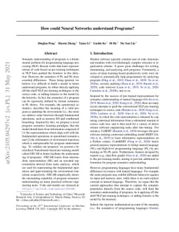 How could Neural Networks understand Programs?