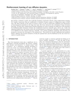 Reinforcement learning of rare diffusive dynamics