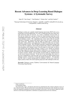 Recent Advances in Deep Learning Based Dialogue Systems: A Systematic
  Survey